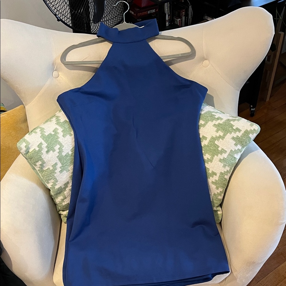 REVOLVE Blue Halter Mini Dress